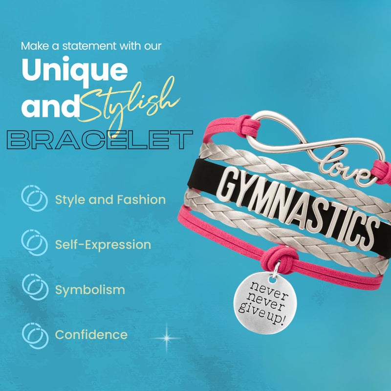 Infinity Collection Gymnastics Bracelet- Never Give Up Gymnastics Bracelet- Gymnastics Jewelry For Gymnast - Image 4
