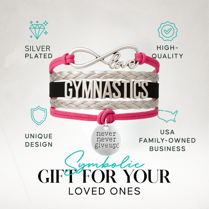 Infinity Collection Gymnastics Bracelet- Never Give Up Gymnastics Bracelet- Gymnastics Jewelry For Gymnast - Image 2