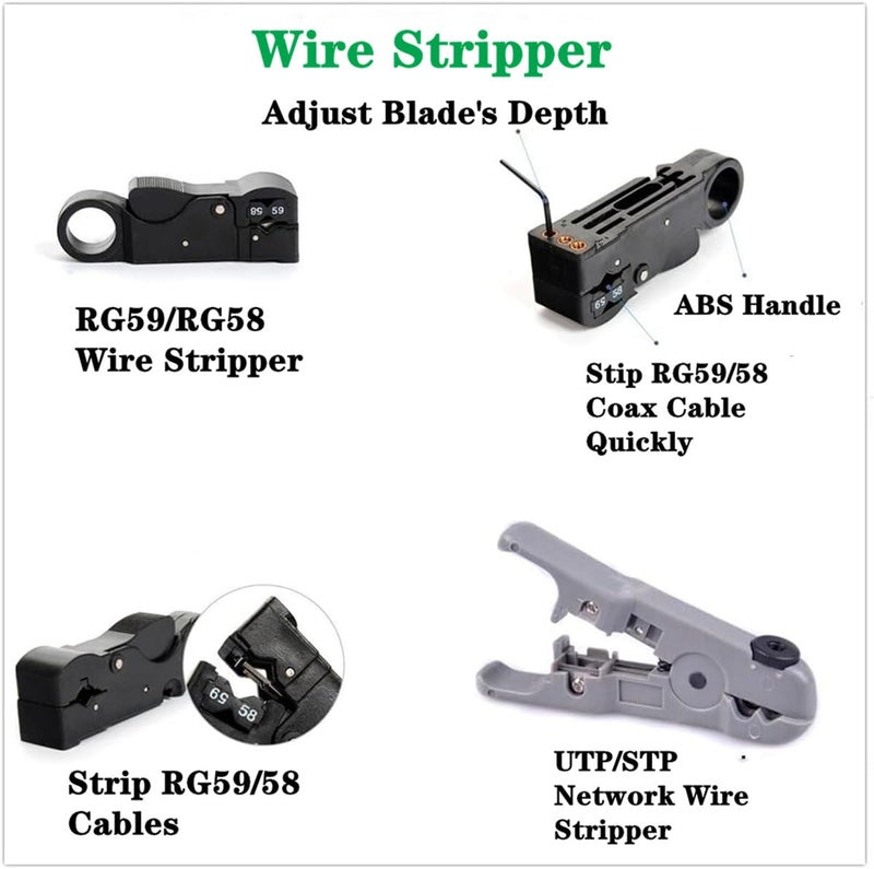Gaobige Network Tool Kit for Cat5 Cat5e Cat6, 11 in 1 Portable Ethernet Cable Crimper Kit with a Ethernet Crimping Tool, 8p8c 6p6c Connectors rj45 rj11 Cat5 Cat6 Cable Tester, 110 Punch Down Tool - Image 4