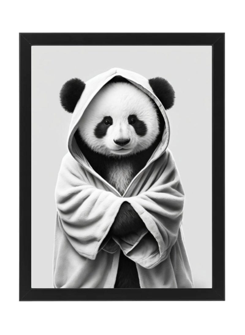 Panda in Bathrope , Bathroom Wall Art, Nursery Poster with Frame 30x40cm