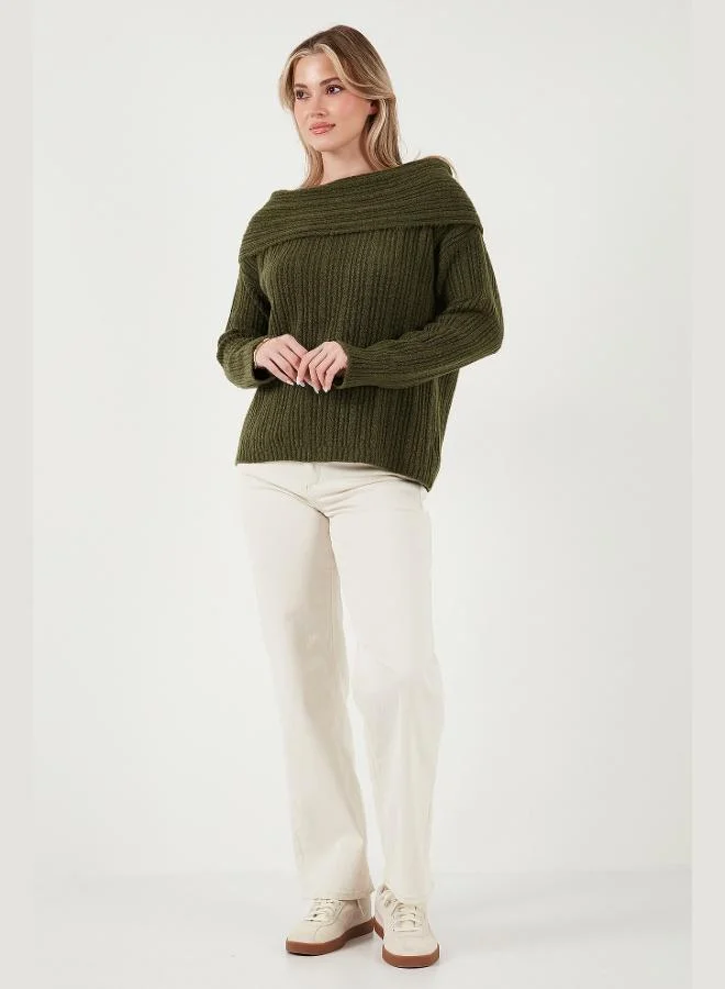 Lela Lela Oversize Fit Madonna Collar Knit Sweater Women's SWEATER 4615216