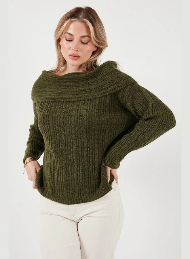 Lela Lela Oversize Fit Madonna Collar Knit Sweater Women's SWEATER 4615216