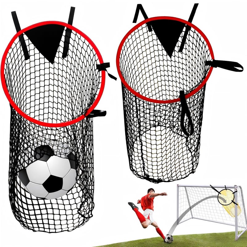 PodiuMax Top Bins Soccer Target Goal 2pcs Easy to Attach and Detach to The GoalShooting Accuracy Training Red - Image 2
