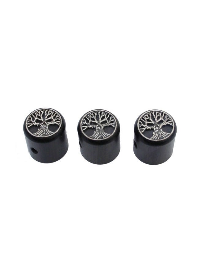 Guyker Guitar Knobs with 6mm Dia. Shaft Pots - Ebony Tone and Volume Control Potentiometer Knob Replacement for Precision Electric Guitar or Bass, Tree of Life Top (3 Piece) - Image 3
