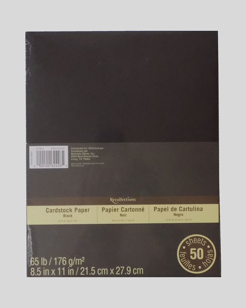 Recollections Cardstock Paper 85 x 11  50 Sheets  Black