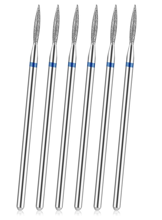 YUXIANLB 6pcs Cuticle Drill Bit, Flame Shape Diamond Nail Drill Bits Set with Case, Professional Manicure Tools 3/32" Flame Cuticle Clean Nail Carbide Bits for Home Salon - Image 1