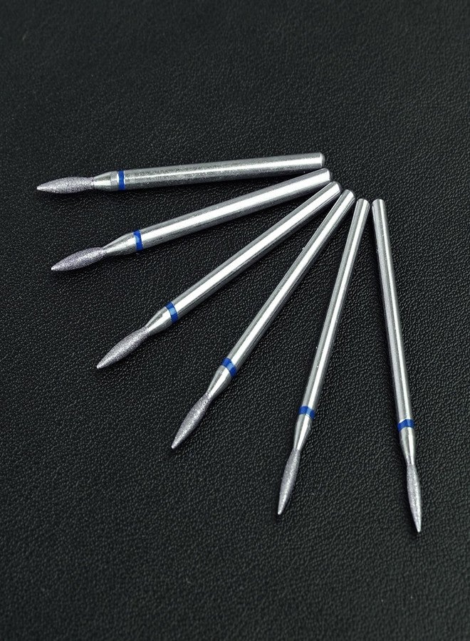 YUXIANLB 6pcs Cuticle Drill Bit, Flame Shape Diamond Nail Drill Bits Set with Case, Professional Manicure Tools 3/32" Flame Cuticle Clean Nail Carbide Bits for Home Salon - Image 3