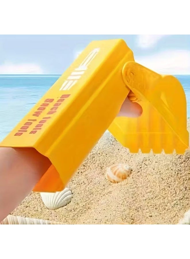 Goolsky Multifunctional Beach and Snow Toy, Yellow Plastic Sand Shovel for Kids - Ideal Choice for Summer and Winter Outdoor Fun, Perfect Gift for Birthdays - Image 1