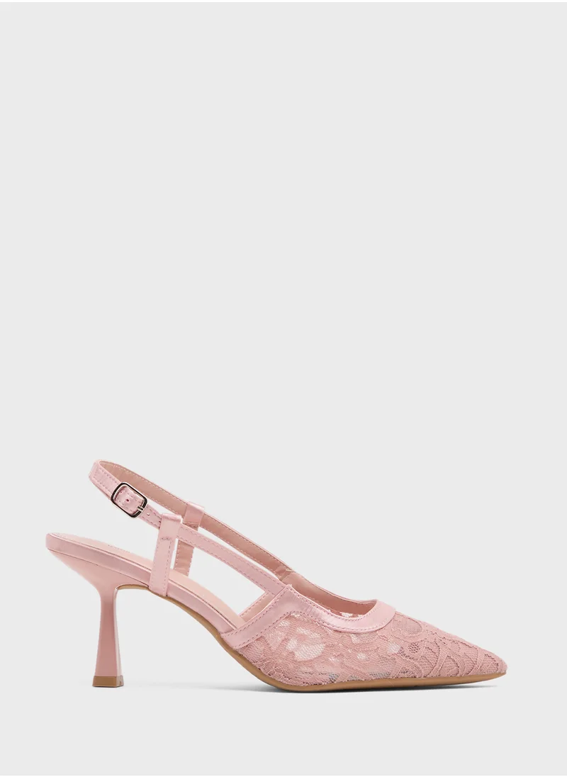 Ginger Lace Sling Back Pump