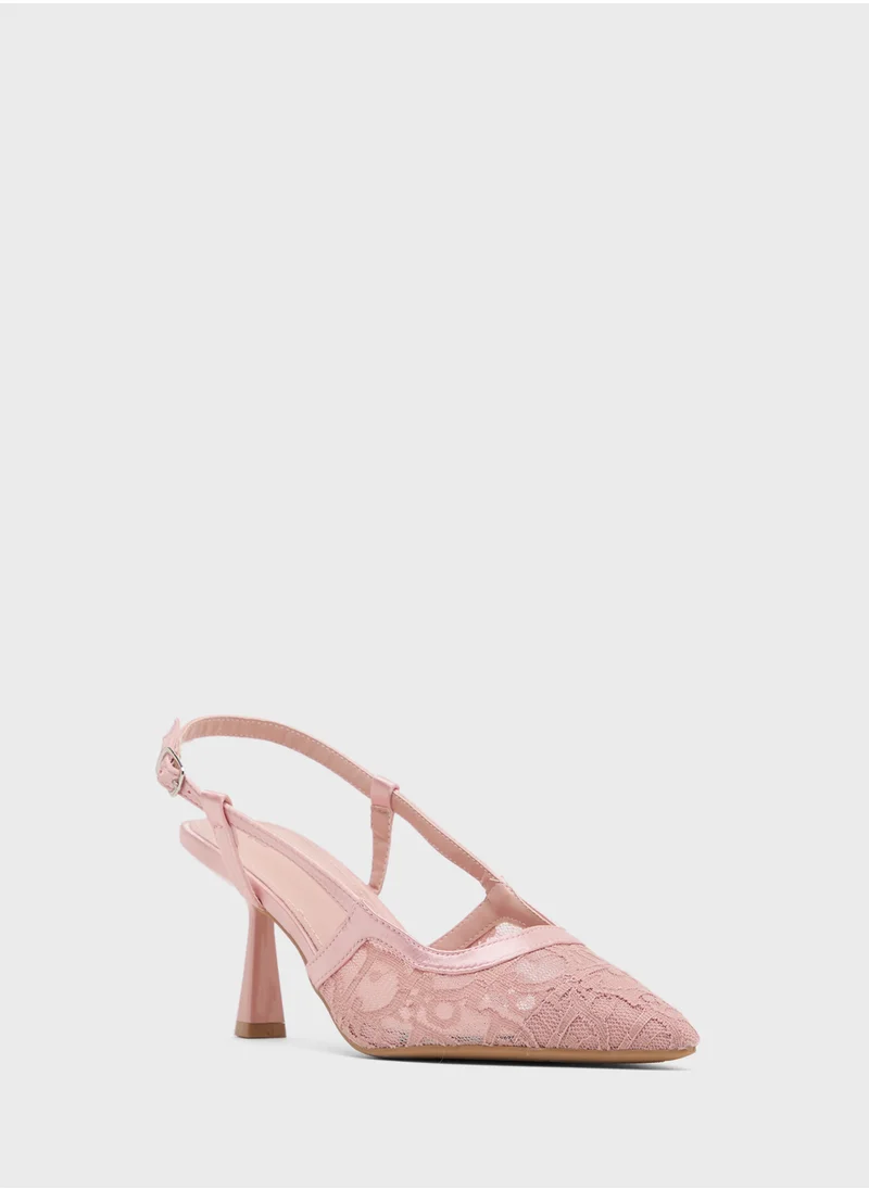 Ginger Lace Sling Back Pump