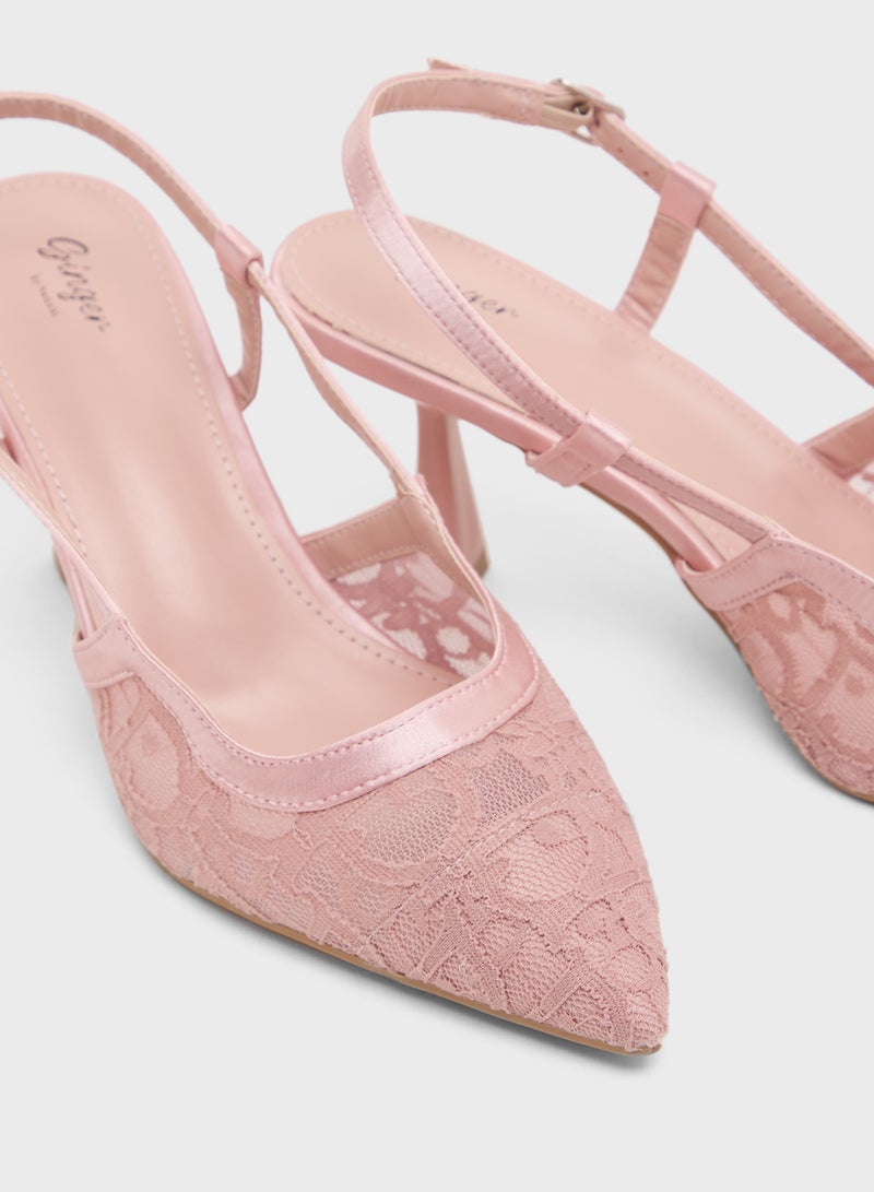 Ginger Lace Sling Back Pump  - Image 4
