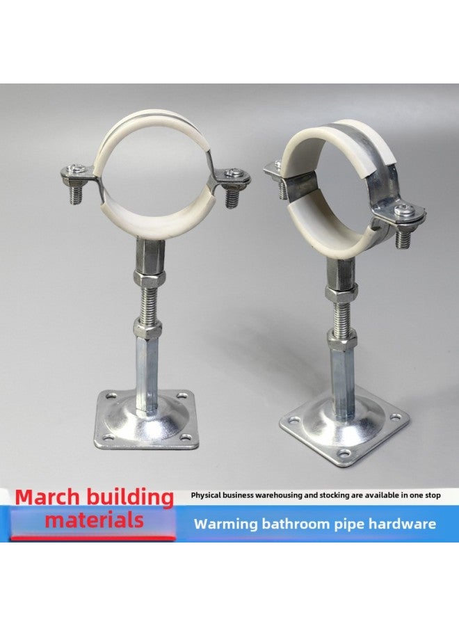 Pipe Clamp Universal Bracket Sliding Galvanized Pipe Clamp Fixing Adjustable Double Pipe Joint Pipe Clamp Pipe Clamp Buckle-Specification Model:63mm Pipe Clamp + Height 65-90mm  - Image 1