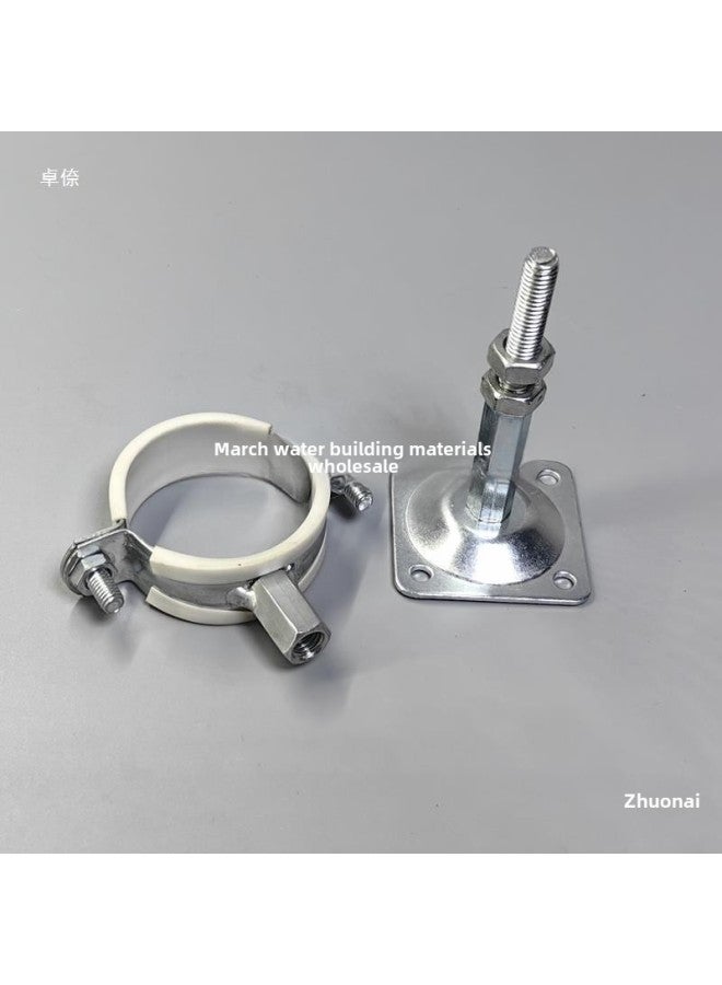 Pipe Clamp Universal Bracket Sliding Galvanized Pipe Clamp Fixing Adjustable Double Pipe Joint Pipe Clamp Pipe Clamp Buckle-Specification Model:63mm Pipe Clamp + Height 65-90mm  - Image 4