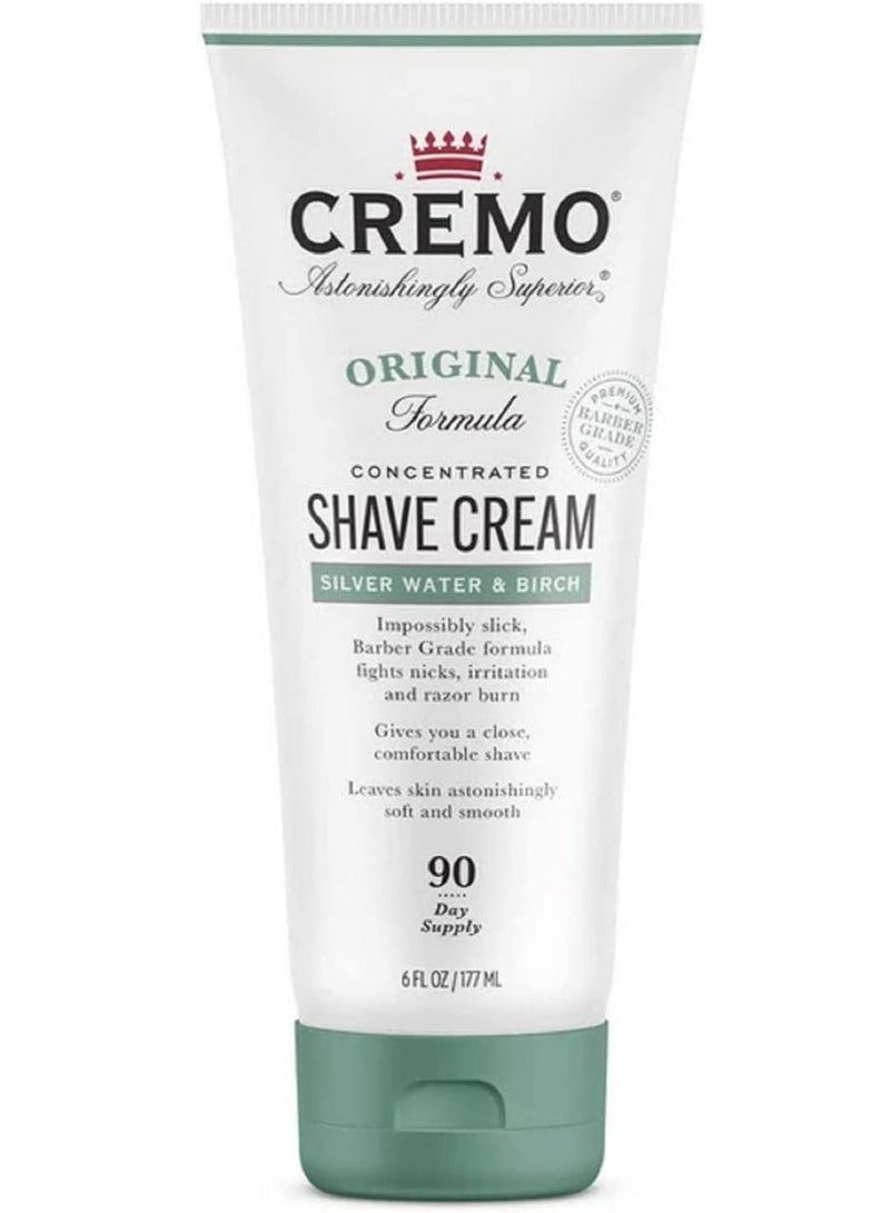 Cremo Silver Water & Birch Shave Cream, Astonishingly Superior Smooth Shaving Cream Fights Nicks, Cuts and Razor Burn, 6 Fluid Ounces - Image 1