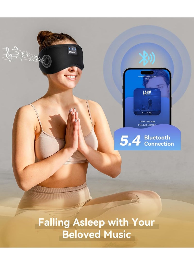TOPOINT Sleep Mask with Headphones Bluetooth 5.4 Wireless, Sleep Headphones Earphones Earbuds with Microphone HD Speakers Music, Blackout Eye Mask for Sleeping Travel Meditation Men Women Cool Gadgets - Image 5