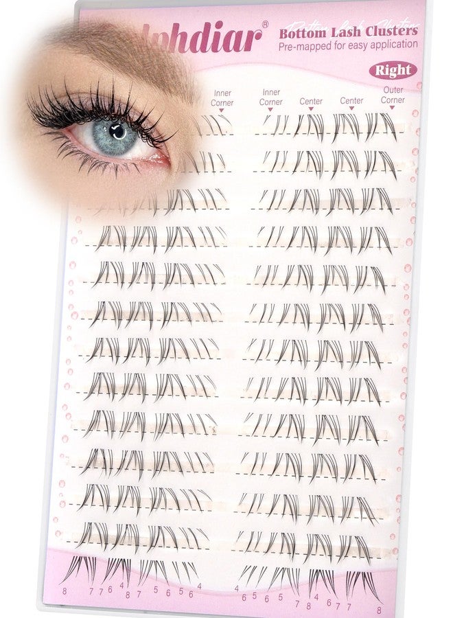Calphdiar Pre-Mapped Bottom Lash Clusters 5-8mm CC Curl Bottom Eyelash Extensions Natural Lower cluster lashes Spikes Lash Extensions Wispy Bottom Individual Lashes with Clear Thin Band for Beginners - Image 1