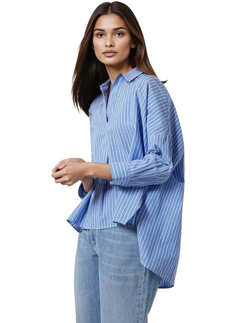 French Connection Rhodes Wider Stripe Popover  - Image 3