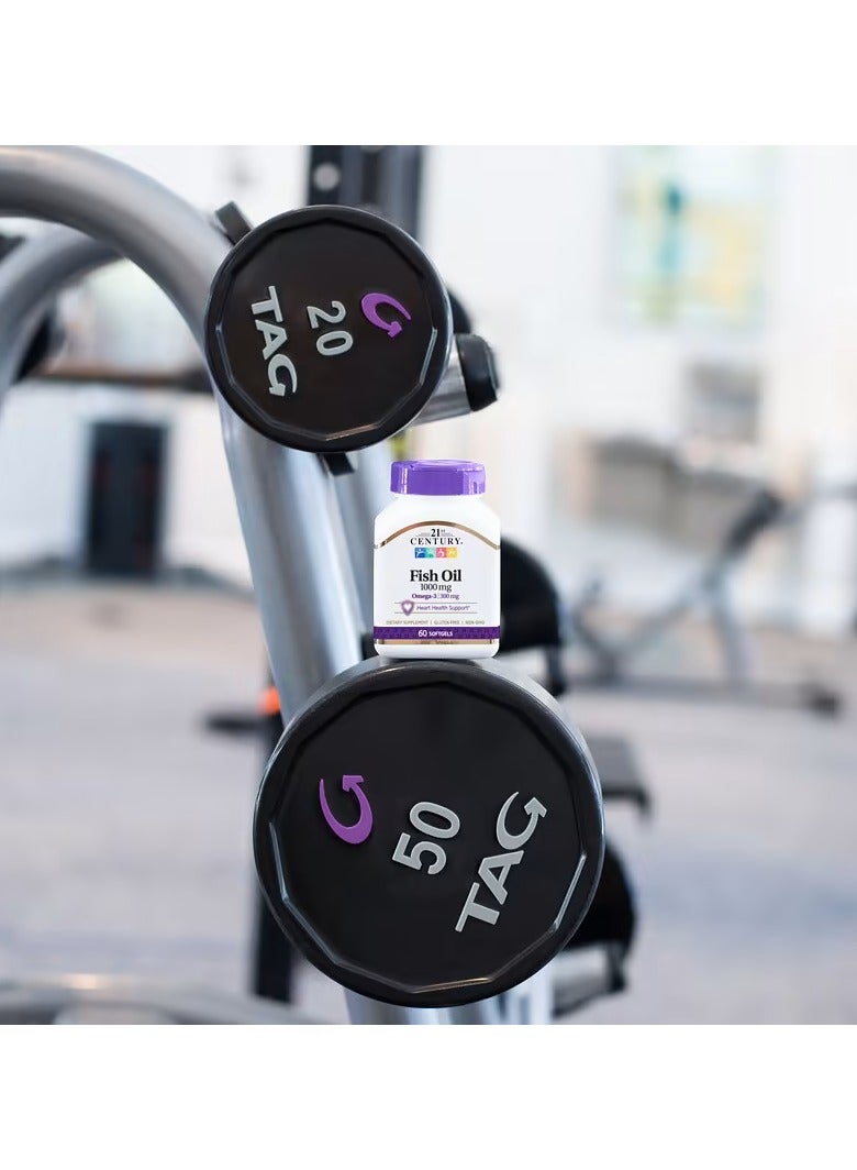 القرن الحادي والعشرون زيت السمك، 1000 ملغ، 60 كبسولة رخوة - Image 3