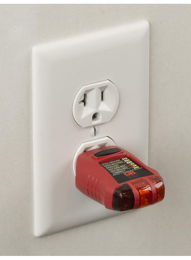 Gardner Bender GFI-3501 Ground Fault Receptacle Tester & Circuit Analyzer, 110-125V AC, for GFCI / Standard / Extension Cords & More, 7 Visual LED Tests , Red - Image 3