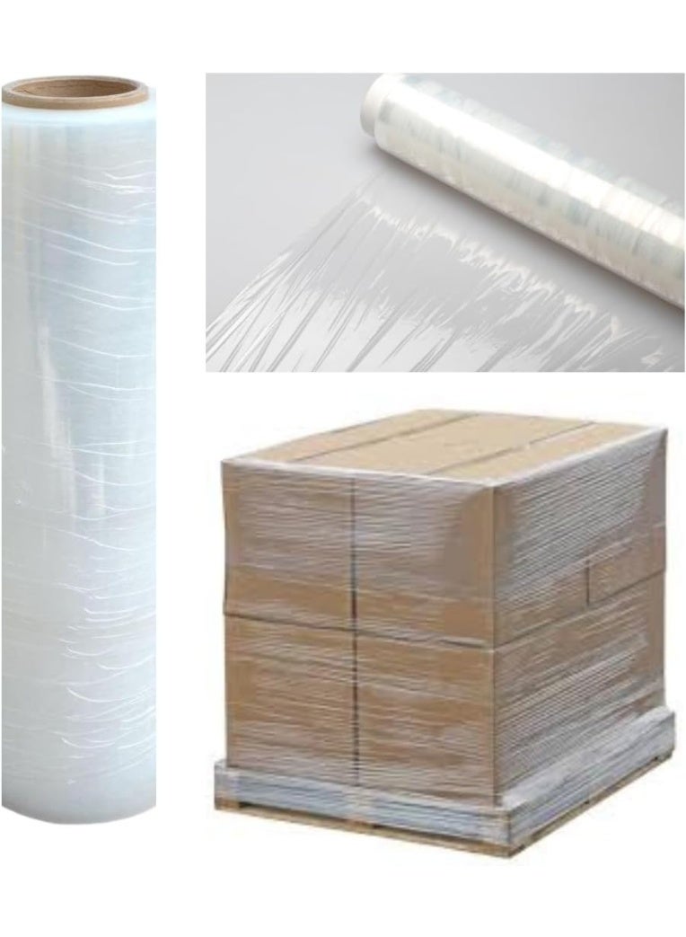 Stretch Wrap 80 Gauge 1500 feet - Industrial Strength Pallet Wrap Stretch Film for Moving, Shipping, Packaging - Durable Self-Adhering Cling Wrap Heavy Duty Shrink Wrap Roll (1 Pack, Clear) - Image 1