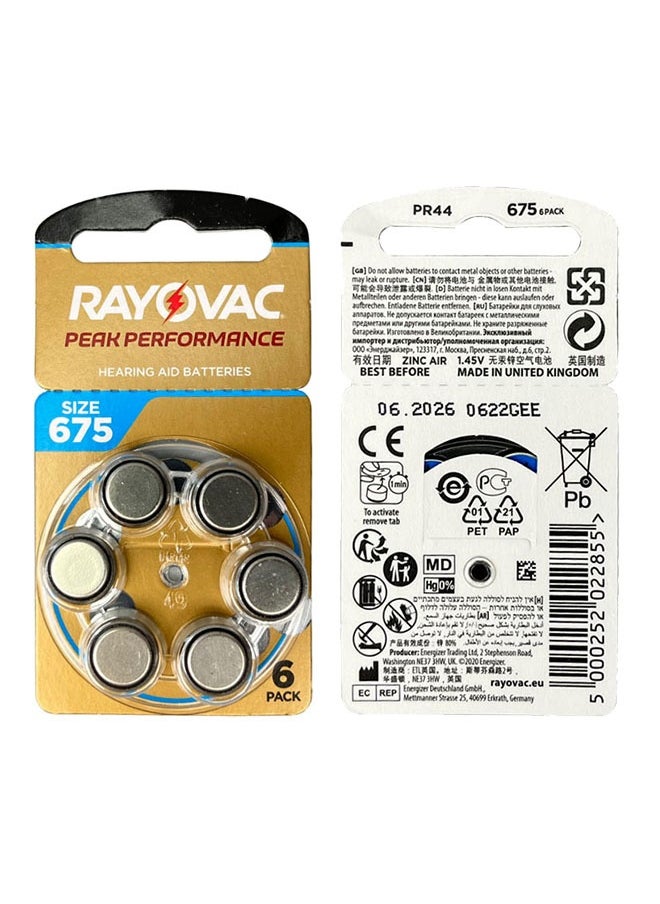 Hearing Aid Battery Original Imported A675 Button Battery