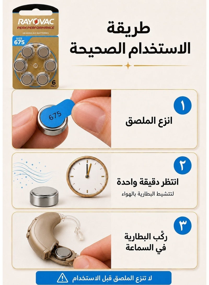 رايوفاك بطارية مساعدة للسمع مستوردة أصلية بطارية زر A675 - Image 5