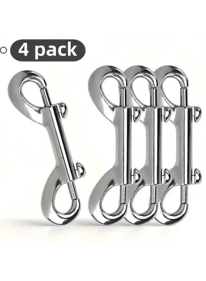 4pcs 3.5 Inch Stainless Steel Quick Release Double Headed Clips for Keychains Dog Leashes Pet Food Buckets - Image 2