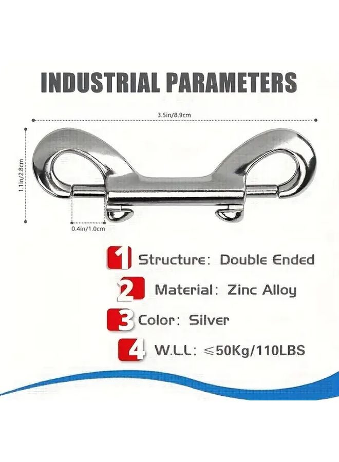 4pcs 3.5 Inch Stainless Steel Quick Release Double Headed Clips for Keychains Dog Leashes Pet Food Buckets - Image 3