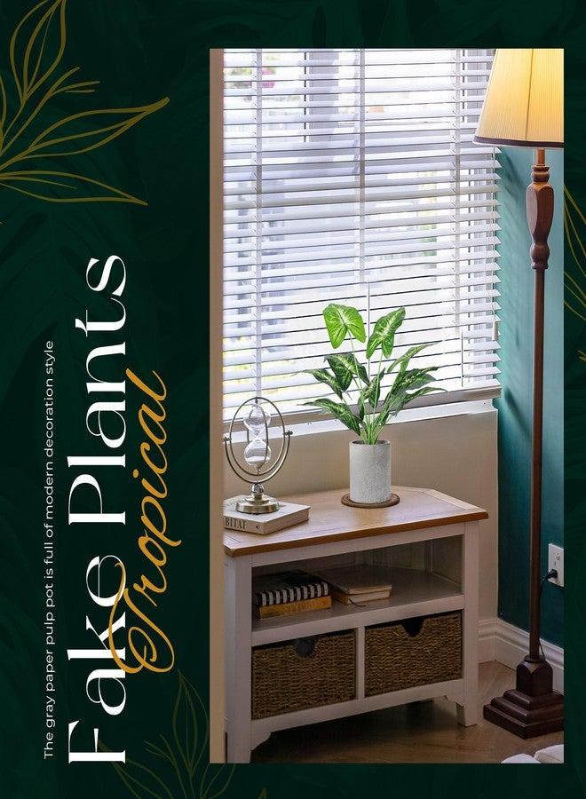 WUKOKU 2pcs Fake Plants 16" Faux Plants Artificial Tropical Plants Indoor for Home Office Desk Kitchen Bathroom Table Shelf Decor - Image 4