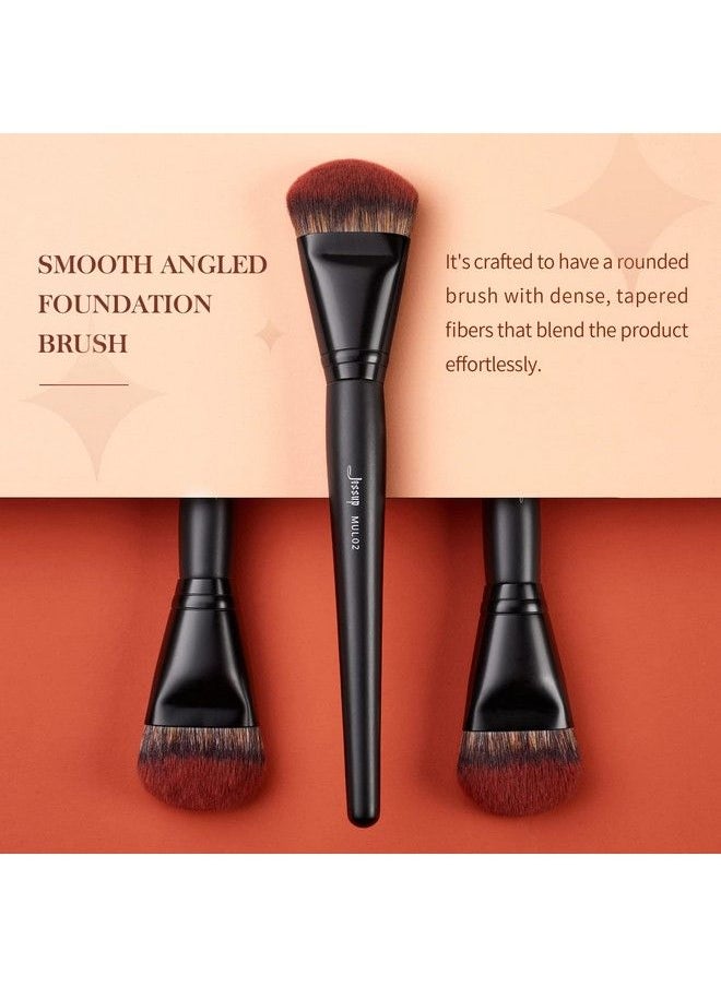 Jessup Foundation Brush For Liquid Smooth Angled Large Face Makeup Brush For Blending Liquid Cream Mul02  - Image 5