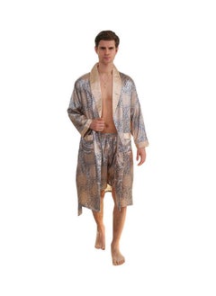 Printed Long Sleeves Robe And Shorts Set