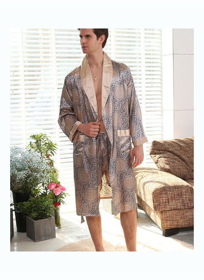 Generic - Printed Long Sleeves Robe And Shorts Set - Image 1
