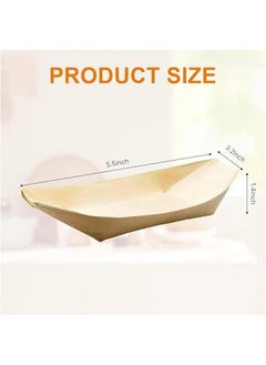HOOKOR 100 Pcs Disposable Wood Serving Boats, Wood Serving Boats Plates Trays, 5.5 x 3.2 Sushi Boat Serving Tray, Food Container Wood Bowl Perfect for Party, Restaurants, Catering and Home Use  - Image 5