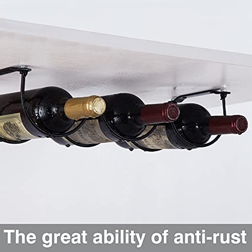 FOMANSH Under Cabinet Wine Rack, Organization and Storge Rack for Bottles, Under Cabinet Organizer for Liquor Bottle, Decor Kitchen Wall Mounted Wine Bottle Holder,Metal Black - Image 4