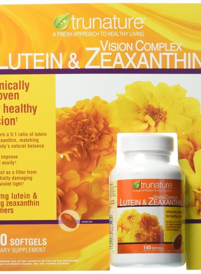 Trunature Vision Softgels Complex Lutein and Zeaxanthin Supplement, 140 Count