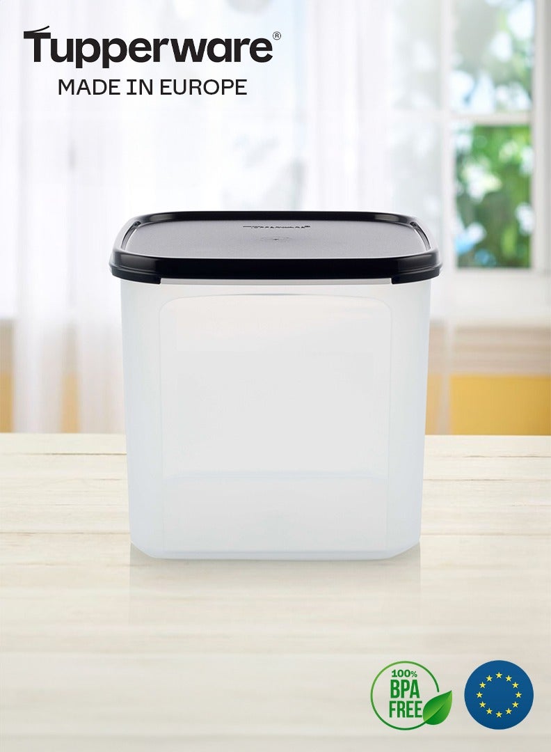 توبروير علبة تخزين مطبخ 4 لتر بالغطاء من تابروير مربعة- أسود - Image 1