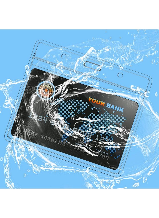 Bird Fiy Name Tags Blue Lanyards/Badge Holder Pairs Woven Round Lanyard & Horizontal Sealable Waterproof Clear Plastic Id Card Lanyards With Id Holder Name Badges (Blue 50 Pack)  - Image 5
