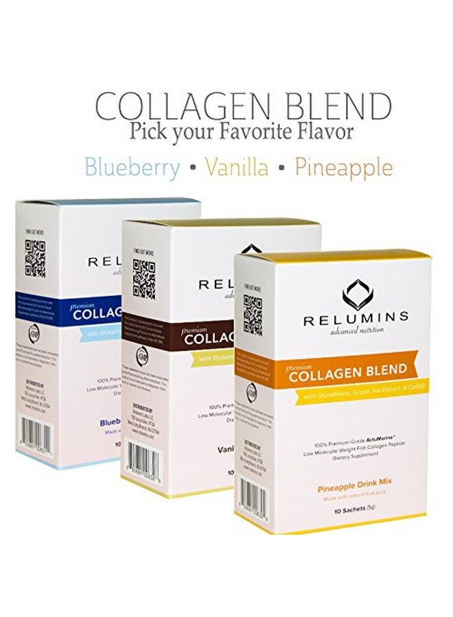 RELUMINS New Premium Collagen 30 Glutathione Complex + 60 Vitamin C Complex + 10Pak Blueberry Drink Mix Summer Glow Set - Image 3