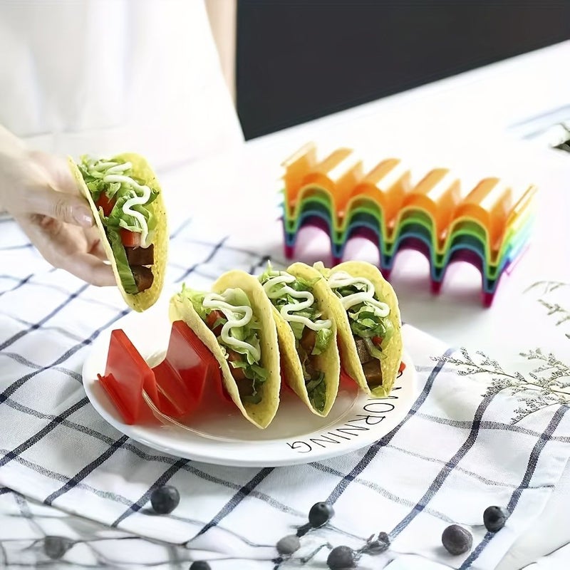 3Pcs Mexican Taco Holder Plastic Kitchen Gadget Stand for Tortillas Random Color - Image 3