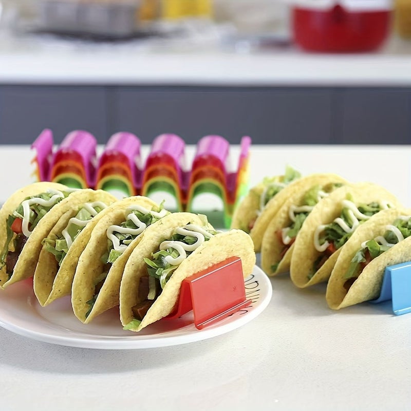 3Pcs Mexican Taco Holder Plastic Kitchen Gadget Stand for Tortillas Random Color - Image 4