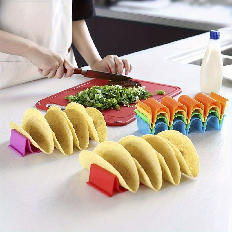 3Pcs Mexican Taco Holder Plastic Kitchen Gadget Stand for Tortillas Random Color - Image 5