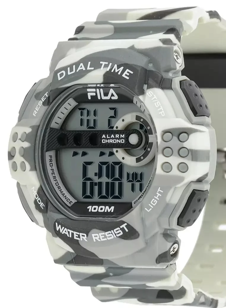 FILA men FILA ADULT UNISEX DIGITAL WATCH PLASTIC CASE BEIGE PLASTIC STRAP, 38-171-004