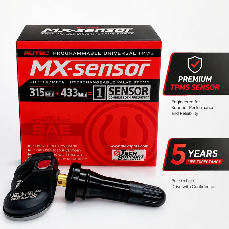 Autel MX-Sensor 1 in 4 Rubber TPMS Sensor 315MHz 433MHz