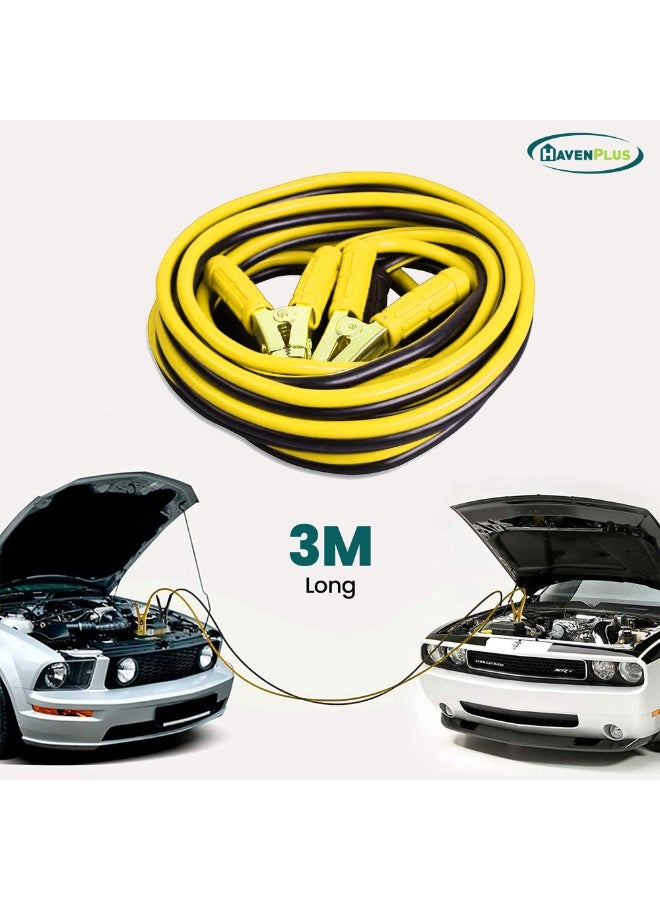 HavenPlus Heavy Duty Booster Cable 3000 Amp, 3M Jumper Cables with Pure Copper Wire & Insulated Clamps, Tangle-Free Battery Jump Start Cables for Cars, Trucks, SUVs, Vans, 12V & 24V Vehicles - Image 5