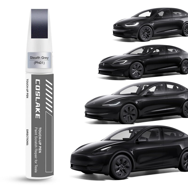 COSLAKE Car Touch Up PaintStealth GreyPN01 for Tesla Model Y3SX 2 in 1 DIY Car Paint Scratch Repair Kit with Pen Tip Brush Scratch Remover Pen with ColorMatched for Tesla - Image 3