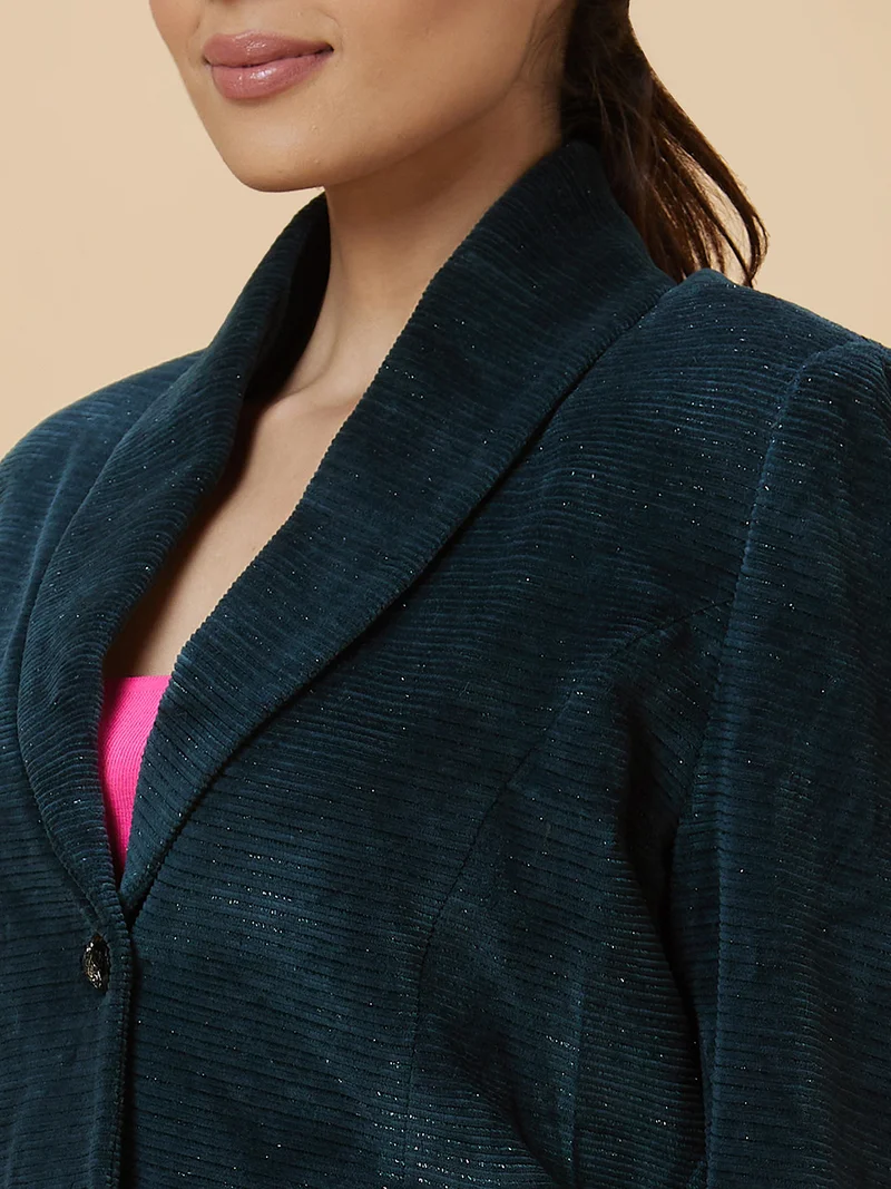 globus  Women Green Shawl Collar Pure Cotton Overcoat for Women | Best Price UAE