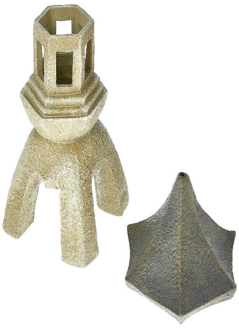 Design Toscano NG29869 Asian Decor Pagoda Lantern Outdoor Statue, Medium 10 Inch, Polyresin, Two Tone Stone Finish