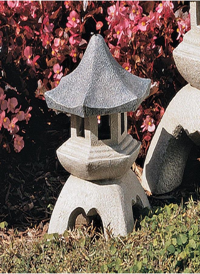 Design Toscano - Design Toscano NG29869 Asian Decor Pagoda Lantern Outdoor Statue, Medium 10 Inch, Polyresin, Two Tone Stone Finish - Image 1