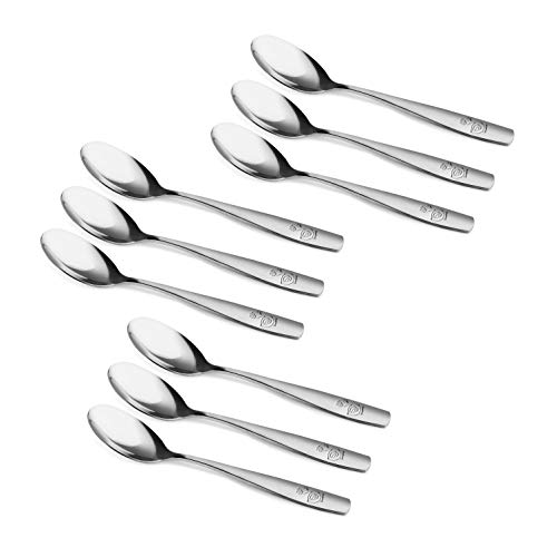 GlossyEnd 9 Piece Stainless Steel Kids Spoons - Kids Cutlery, Child and Toddler Safe Flatware, Ideal for Home and Preschools - Image 1