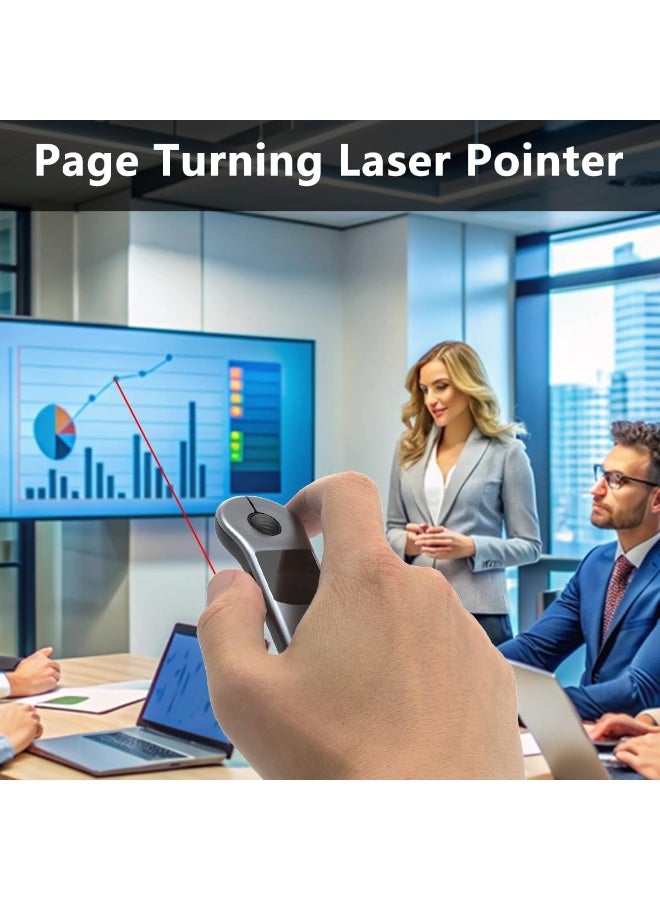 TP-BRIDGE Multi-Functional Air Mouse Presentation Clicker with Laser Pointer – Wireless USB PowerPoint Remote Control for PC, Laptop & Mac | PPT Slide Advancer with Volume & Hyperlink Control - Image 4